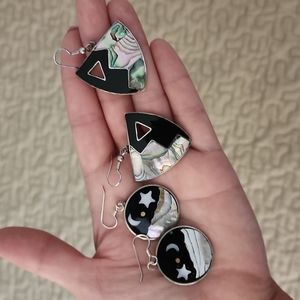 Abalone earrings- made in Mexico (2 pairs)